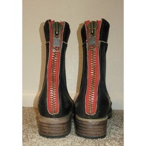 FREEBIRD by Steven Liverpool Women’s 6 Black Red Leather Lace Up Zip Boots